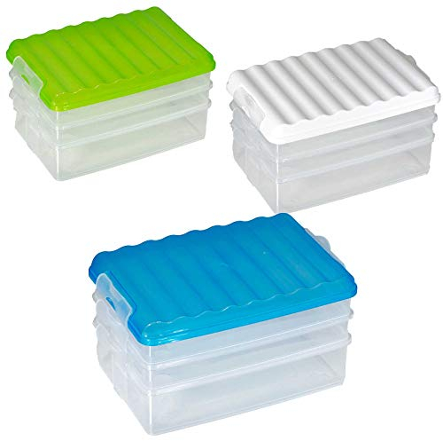 SIDCO Vorratsdose Aufschnitt Box Aufschnittdose Stapel Dose Stapelbox m. 3 Abteilungen