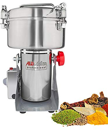 ALDKitchen Grain Mill | Swing Type Grinder for Spices, Herbs, Roots | Commercial Use | Stainless Steel | 110V (1000 g)