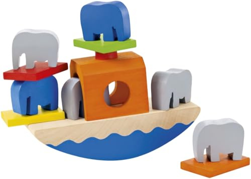 Selecta 62012 Wippofant, Stapelspielzeug aus Holz, 15, 5 cm