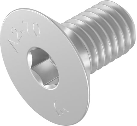 SECCARO Senkschraube M8 x 16 mm, Edelstahl V2A VA A2, DIN 7991 / ISO 10642, Innensechskant, 20 Stück