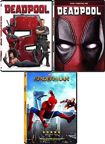 Spider Dead Marvel pool Triple Super Hero Movies Deadpool with Gag Reel (DVD ) Part 2 + Homecoming Spider-Man Movie 3 Pack Comic