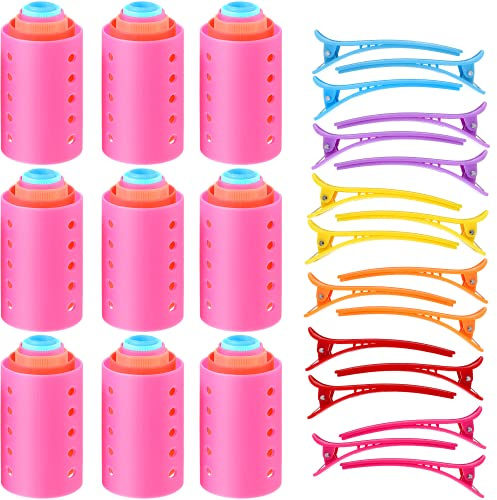 Blulu 72-Piece Multicolor Magnetic Rollers Set with 54 Hair Rollers, 18 Duck Teeth Bows, and Hair Clips - Hairdressing Curlers Tools for Men and Women