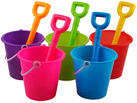 Blue Whale Gifts 5 x Beach Buckets And 5 x Spades - Bulk Buy Value