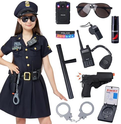 Spooktacular Creations Disfraz de la policía de niña (grande (10-12 años))