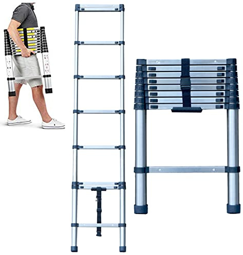 2.6 Meter Multifunktionsleiter aus Rostfreier Stahlleiter, Teleskopleiter EN 131-Zertifikat Max. Belastung 150kg (260m)