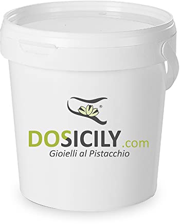 DOSICILY - Pasta Pura 100% di Pistacchio Sicilia - Prodotta a Bronte per Gelati e Creme e Vari Usi in Pasticceria vaso 1 kg-Raffinata Base gelato Professionale