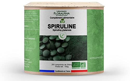 Spiruline BIO comprimés 500mg - lutter contre les fatigues passagères - excellente source de fer (200 comprimés)