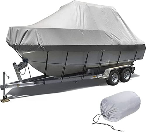 RCYF Bootsplane Bootsplane 600D Oxford wasserdicht, reißfest, UV-Schutz, Schneefest, alle Jahreszeiten mit festem Seil zum Schutz des Schiffs, Grau 17-19FT: 600 x 310 cm