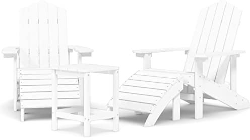 Homgoday Adirondack Garden Sessel, wetterbeständiger Outdoor-Liegestuhl für Terrasse, Rasen, Deck, Pool und Feuerstelle, Sessel, 2 Stück, mit Fußhockern, HDPE, Anthrazit