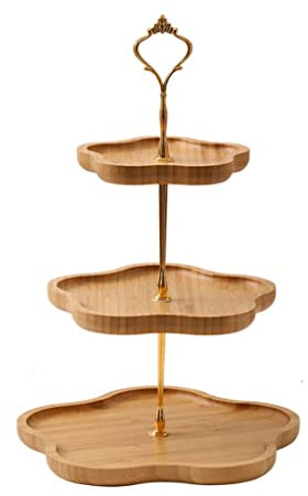 YOOPKA Frutero 2/3 Niveles Bambú Fruit Basket Holder Decorativo Fruta Soporte Mesa de Comedor Contador Organizador Accesorios de Cocina Fruteros De Cocina (Blue : Bronze, Size : 3 Tier)