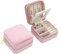 FonVan Piccolo Portagioie da Viaggio in velluto con specchio, Mini portagioie da viaggio organizer per ragazze e donne, portagioielli piccoli per anelli, orecchini, collane, bracciali (Rosa Chiaro)