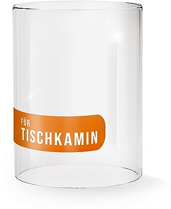 flammtal - Verre de rechange pour cheminée de table au bioéthanol – Cylindre en verre ignifuge [Ø 14 cm/hauteur 22 cm] – Compatible avec flammtal, Edelfeld & autres cheminées de table à l'éthanol –
