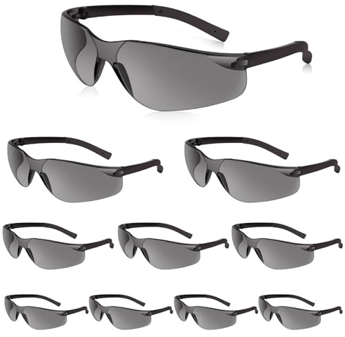 Salfboy Tinted Safety Glasses Bulk of 10 ANSI Z87.1 Protective Eyewear Scratch-Resistant for Work, Lab, Construction