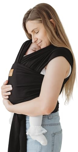 Bärsele för nyfödd till småbarn, stretchig babysjal – säkerhetstestad för bebissling, handsfree babywrap bärsele, rem för nyfödd – bärsele