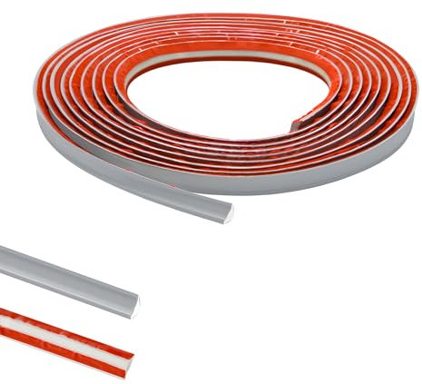 6M PVC Joint d'Étanchéité Autocollant Bordure de Finition Plan de Travail Cuisine Angle Mur, Joint Mur Intérieur Profil Finition Bande Finition Calfeutrage Moulure Plinthe,12mmx6mm Gris