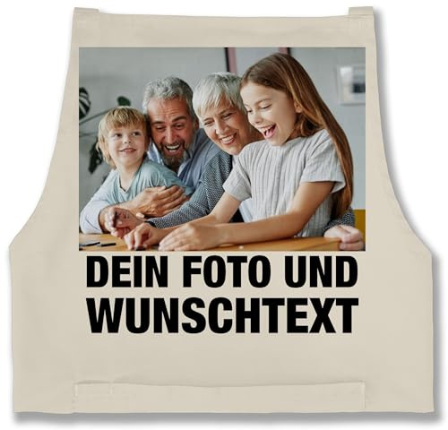 Geschenk mit Namen personalisiert by Shirtracer - Schürze - Erwachsene - Mit Foto I Eigenem Bild I Text I Name I Wunschtext
