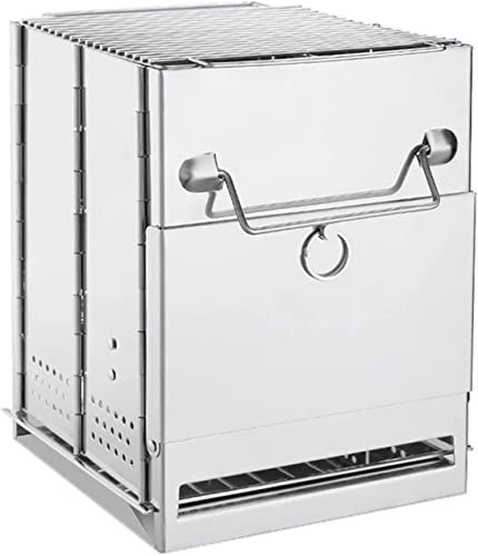 Parrilla de Gas de Acero Inoxidable para Acampar, miniestante Multifuncional para Barbacoa, Estufa de leña Cuadrada para el hogar, Estufa de Barbacoa Plegable p