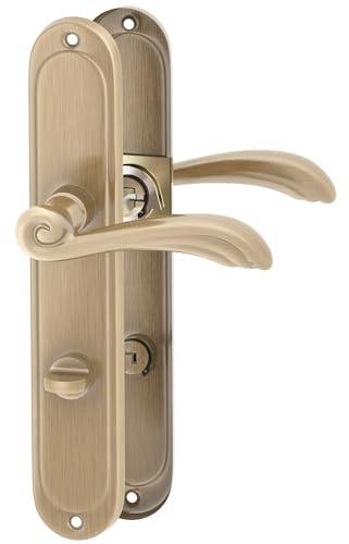 ERGO line VERONA Bronze, klassische Türbeschlag Türgriff für Badtüren Langschild Drückergarnitur, Türbeschlag, Türklinke, Türdrücker