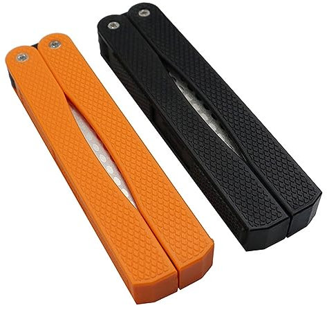 CIYODO 2pezzi Affilacoltelli Portatile Diamante Utensile Di Affilatura Doppia Faccia Per Giardino e Cucina Strumento Di Affilatura Compatto e Efficiente Per Attività Outdoor e Domestiche