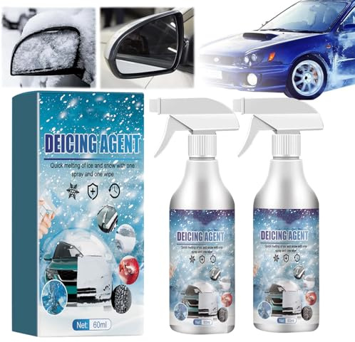 Car Windshield Deicing Spray, Snow Melting Spray De-Icer, Car Windshield Defroster Deicing Spray, For Car Windshields Window Mirrors Key Locks (2PC)