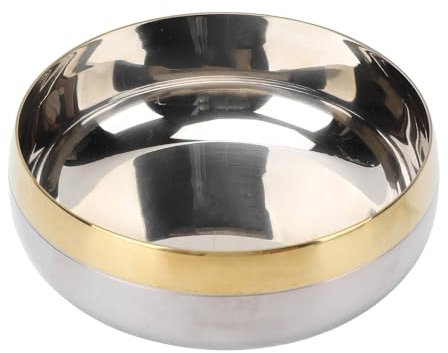 Pssopp Large Bowls for Serving Fruits Decorative,Hammered Metal Salad Bowl Gold Bowl SUS304 Mixing Bowls Nesting Bowls Snacks Bowls for Kitchen Mixing Cooking Baking Prepping