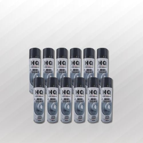 Limpia Frenos HQ 500 ml | Pack DE 12 – Spray Limpiador de Frenos, Elimina Grasa, Aceite y Residuos en Frenos. | 500 ml