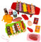 BBQ Toy 27PCS with Oven, Toy Kitchen Accessories, Kids Grill Playset, Realistic Kitchen Playset, Barbecue Set, Oven Barbecue Skewers Simulation Food for Educational Pretend and Role Play