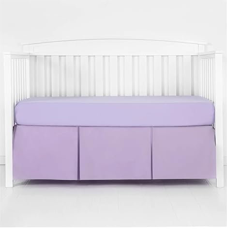 Standard-Plissee-Bettrock for Kinderbetten, weiße Oberlaken for Babys, Jungen und Mädchen – Kinderzimmerbettwäsche for Kleinkinder, 35,6 cm hoch Geeignet Für Schlafzimmer, Hotel(Lavender,70x 140 x 36