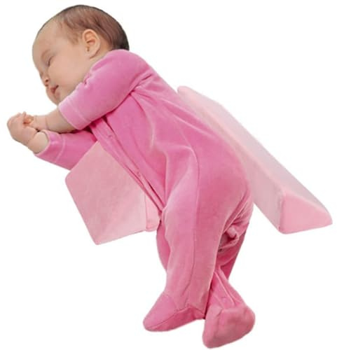 Generisch 2025 Neu Keilkissen 𝖡𝖺𝖻𝗒 Verstellbares,Lagerungskissen,Side Support Pillow,Removable Positioning Pillow,Wattepad mit Rückenlehne, Anti-Roll Seitenschläferkissen (Pink)