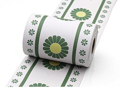 Dostear Bordüre Selbstklebend Kinderzimmer Tapeten Wohnzimmer Wanddeko Badezimmer 68d Fliesenaufkleber Wandleisten GrüNer Kreis 10cm X 300cm