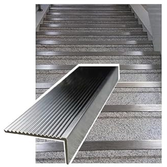 L Safety Stainless Steel Step Treads Stair Nosing Trim Custom Size Stair Edging Protector For Outdoor & Indoor, Stair Nosing Strip/Window Sill Stair Edge Trim Guard(W 5CM(2IN),L 120cm(47 in))