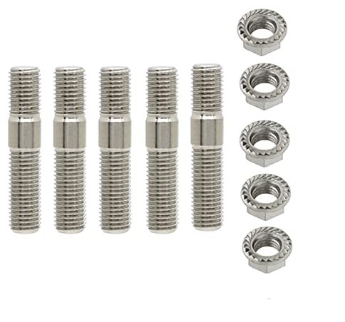 Radschrauben,Radmuttern,Radbolzen 23/3/5/6/8/8/12 Stück 10mm Abgasbolzen Bolzen Gezahnte Nüsse M10x1.25 Verteiler Flanschbolzen Muttern Kit(5 pcs)