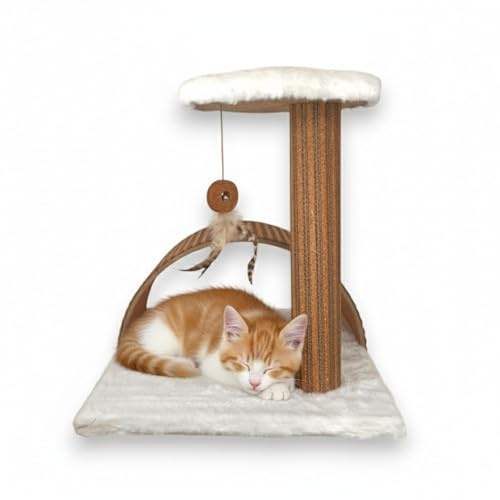 Poste Interactivo para Gatos Estela de Corcho Natural con Superficie Desmontable y Reemplazable | Rascador Vertical Sostenible Interior | ALTHEA LIVING