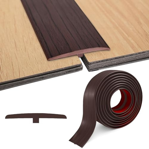 BOUFEIDA Übergangsprofil Selbstklebend, 2Mx5CM T Profil Übergangsschiene | PVC Türschwellen Leiste, Türübergangsleisten, Übergangsleiste boden vinyl für Verbindungsböden Lücken