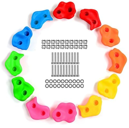 Fegtrtyoa 12PCS Rock Climbing Holds Kids Rock Wall Climbing Holds for Indoor Outdoor Kids Adults