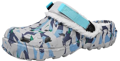 YUKTOPA Sabots d'hiver pour Femme Homme – Chaussons de Jardin Fourrés Chaussure Doublure Chaude Peluche Pantoufles Imperméables et Antidérapants pour Intérieur et Extérieur Blue 41
