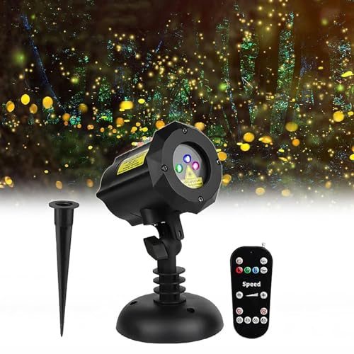JMOUZHG Lumière de projecteur de Noël étoile à l'extérieur, avec réglage de la Vitesse et Fonction de réglage de la synchronisation - Décoration Murale de Paysage étanche