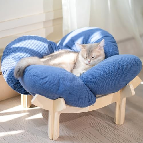 CheerPals Katzenbett Blumenform, 55 cm L&W Großes Katzensofa für Alle Katze