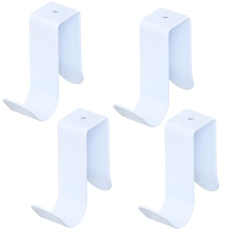 Astralong 4 Pezzi Ganci Porta, Ganci Appendiabiti per Porta Bianco, Appendi Accappatoio Bagno Sospensione Stabile Acciaio al Carbonio, Nessuna Foratura Necessaria