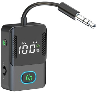Gurtt Bluetooth Transmitter 2 in 1 Bluetooth Adapter with Airplane, 3.5mm Jack Audio Transmitter for TV, Airplane, Car, Headphones, Speaker, Gym