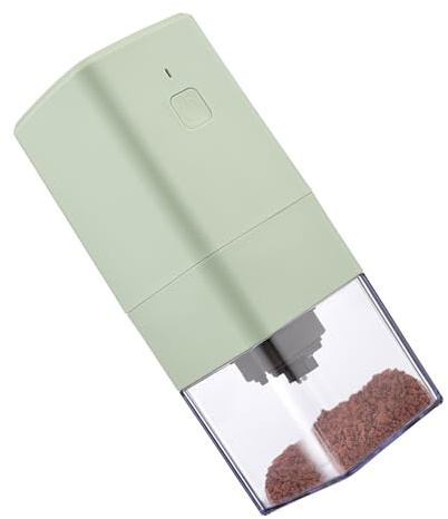 ERYUE Portable Mini Electric Burr Coffee Grinder with Adjustable Coarse Fine Grinding Built-in Battery for Home Travel Office Hygienic Brush Included (Green)