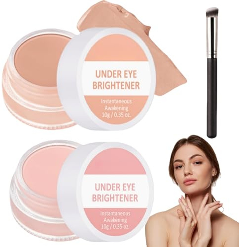 2 Stück Under Eye Brightener und Concealer Pinsel Augen,Concealer Augenringe Entfernen,Corrector Make Up,Under Eye Corrector,Color Corrector Augenringe,Corrects Dark Circles,Augenpflege