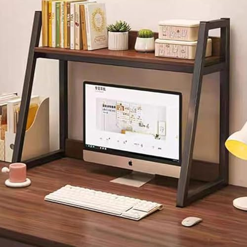 Organizador De Escritorio - Librería Multifuncional De Sobremesa Para Ordenador, Expositor De Sobremesa De Madera/metal, Para El Hogar, La Oficina Y El Dormitorio(Black)