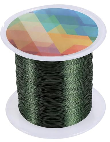 POPETPOP Alambre de Cobre Verde 0.2mm Calibre 32 Flexible Avanzada Conservación de Color para Hacer Collares y Decoraciones de Modelos