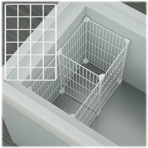 Support organisateur de congélateur coffre, panier de rangement en fil métallique | Bac séparateur de congélateur for garde-manger de cuisine, for organisateur de congélateur(Type 2,12x12insh)