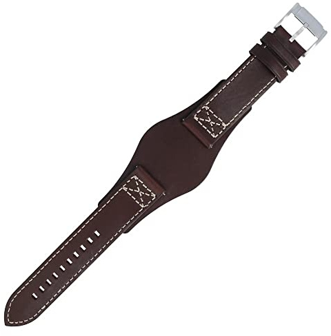 Fossil Uhrenarmband 22mm Leder Braun Silber - CH-2599 | LB-CH2599