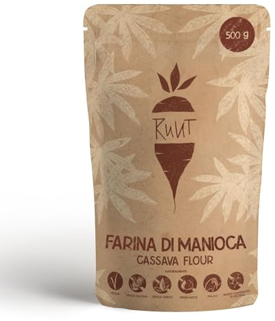 Ruut Harina de Yuca Totalmente Natural - Paleo, Vegetariana, Protocolo AIP, Dieta FODMAP - Harina sin Gluten - Harina de Pan Sana sin Frutos Secos, Cereales ni Aditivos - Harina sin Gluten 500 g