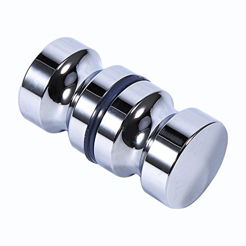TOPINCN Türgriff Bad Runde Aluminium einseitig Glas Aluminiumlegierung Kupfer Material mit M8 Edelstahl Spule