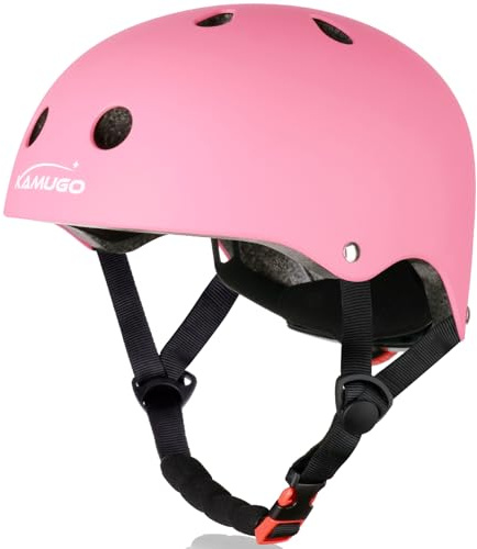 KAMUGO Kids Adjustable Helmet, Suitable for Toddler Kids Ages 2-8 Boys Girls, Multi-Sport Safety Cycling Skating Scooter Helmet (Pink, Small)