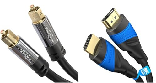 KabelDirekt – 3m Optical Digital Audio Cable/TOSLINK Cable 3m – 4K HDMI cable